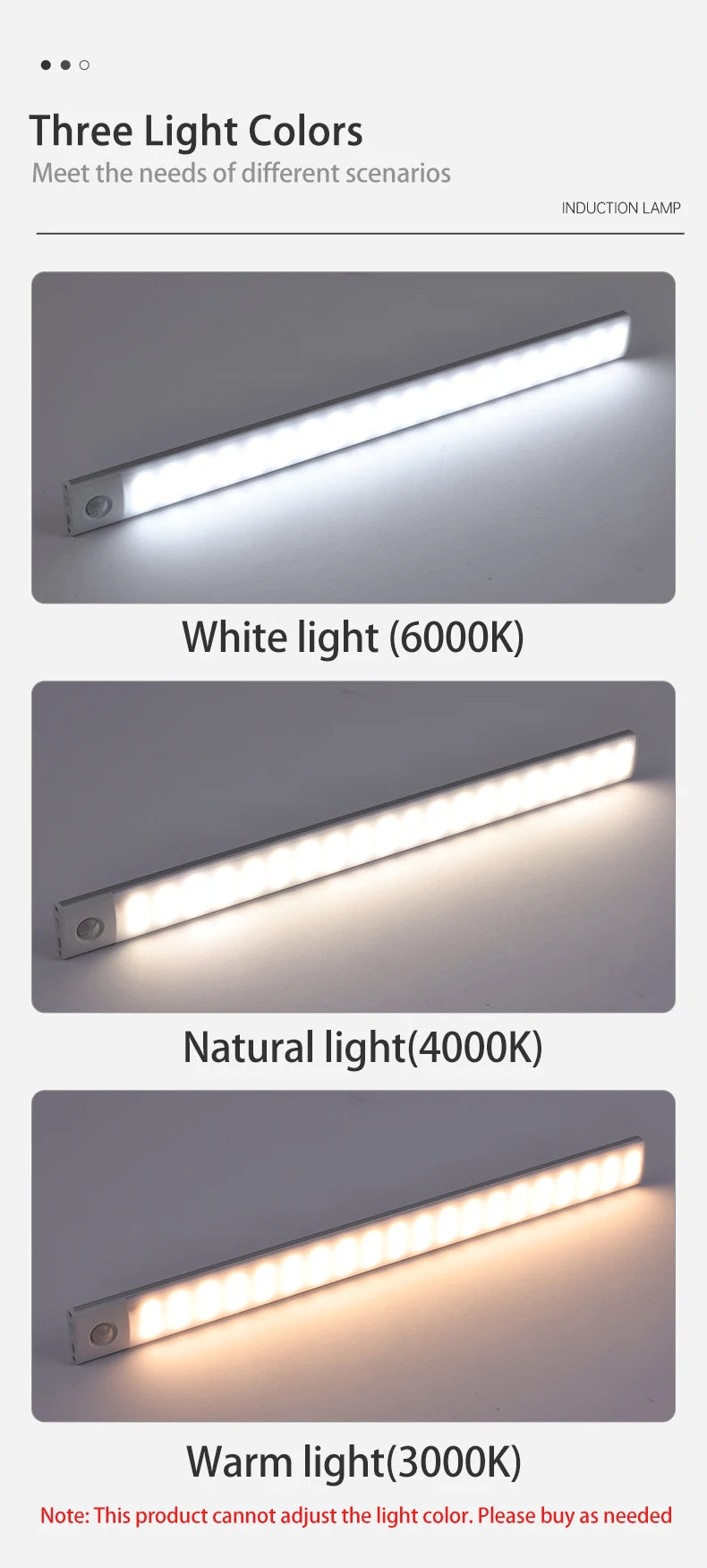 Luminária LED com Sensor de Movimento – Fina, Sem Fios e Recarregável para Armários e Ambientes Internos