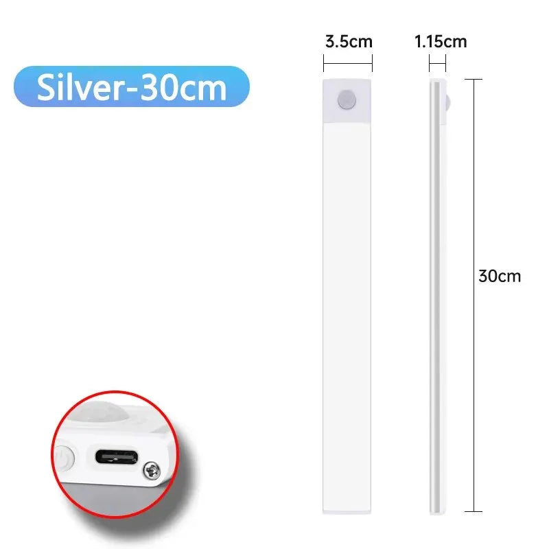 Luminária LED com Sensor de Movimento – Fina, Sem Fios e Recarregável para Armários e Ambientes Internos