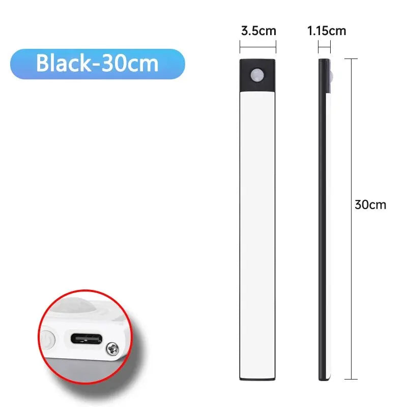 Luminária LED com Sensor de Movimento – Fina, Sem Fios e Recarregável para Armários e Ambientes Internos