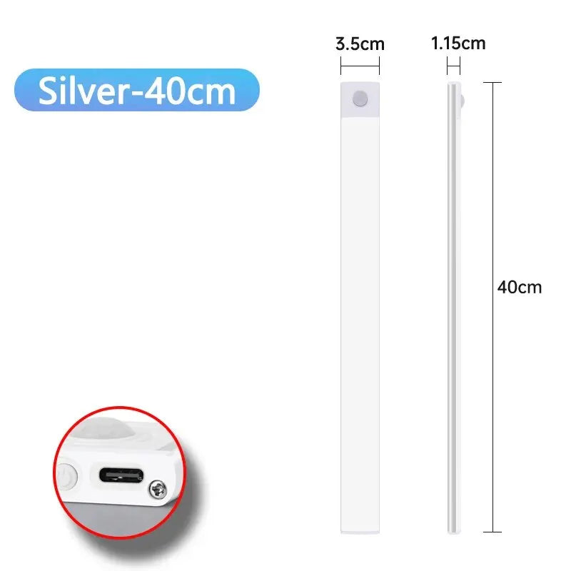 Luminária LED com Sensor de Movimento – Fina, Sem Fios e Recarregável para Armários e Ambientes Internos