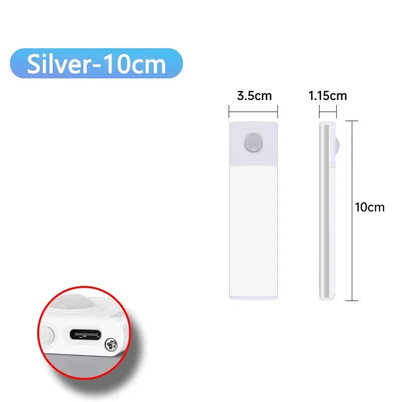 Luminária LED com Sensor de Movimento – Fina, Sem Fios e Recarregável para Armários e Ambientes Internos