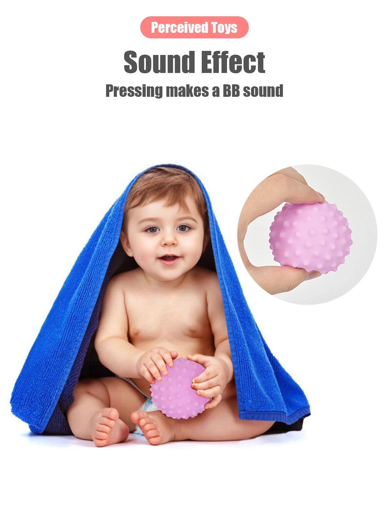 Brinquedos de Banho para Bebês – Conjunto com 6 Bolas de Borracha Macia