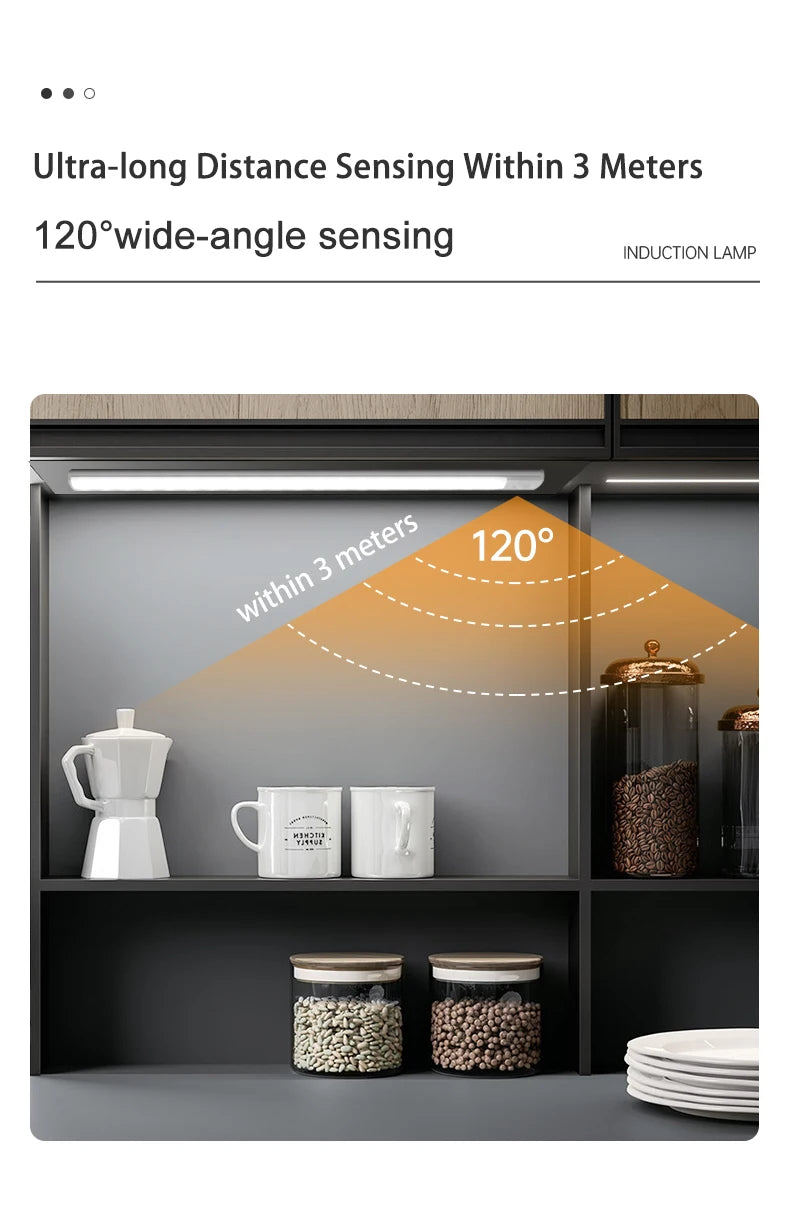 Luminária LED com Sensor de Movimento – Fina, Sem Fios e Recarregável para Armários e Ambientes Internos