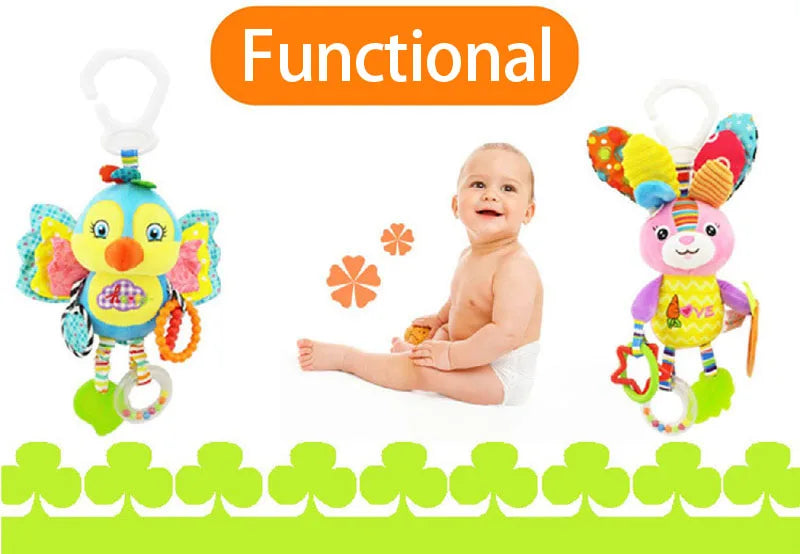 Brinquedo de Pelúcia com Chocalho e Mordedor – Diversão e Desenvolvimento para Bebês!
