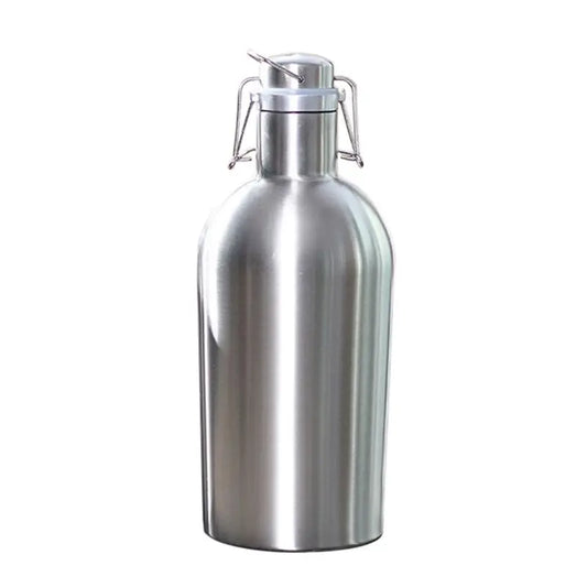 Growler de Cerveja Premium 2L em Aço Inoxidável – Tampa Hermética, Ideal para Transporte e Armazenamento