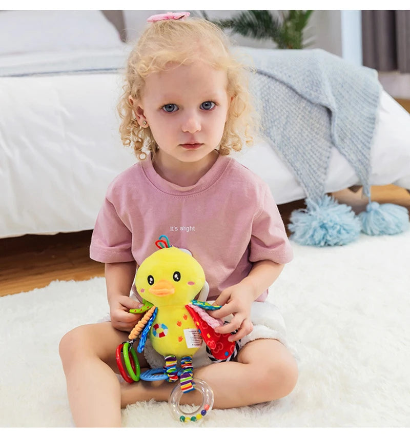 Brinquedo de Pelúcia com Chocalho e Mordedor – Diversão e Desenvolvimento para Bebês!
