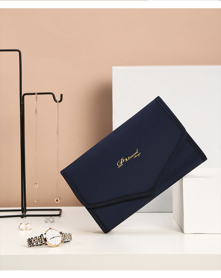 Bolsa Dobrável de Luxo para Viagem – Organizador de Joias Portátil e Prático