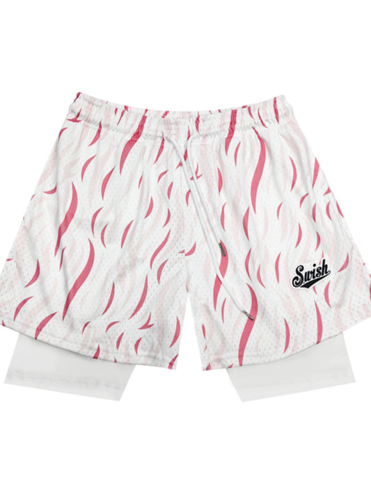 Camiseta Esportiva Masculina Swish The Ball – Design em Camadas com Efeito 2 em 1
