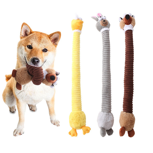Brinquedo Mastigável para Cães – Design Divertido de Cachorro com Pescoço Longo e Som