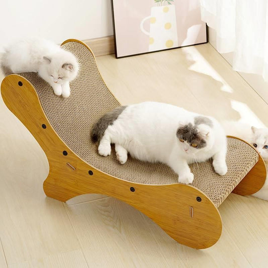 Arranhador de Papelão para Gatos – Design Chaise Longue, Extra Grande e Confortável