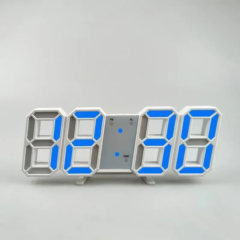 Relógio Digital 3D LED – Display de Hora, Data e Temperatura para Casa, Cozinha e Escritório