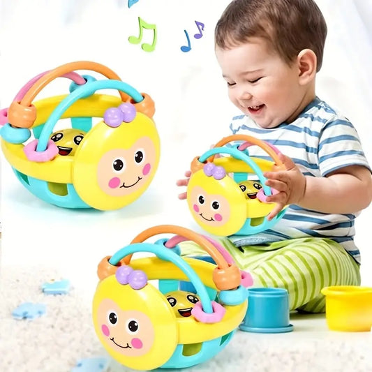 Bola com chocalho para Bebês – Chocalho Macio e Flexível para Estímulo Infantil