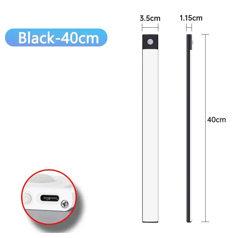 Luminária LED com Sensor de Movimento – Fina, Sem Fios e Recarregável para Armários e Ambientes Internos
