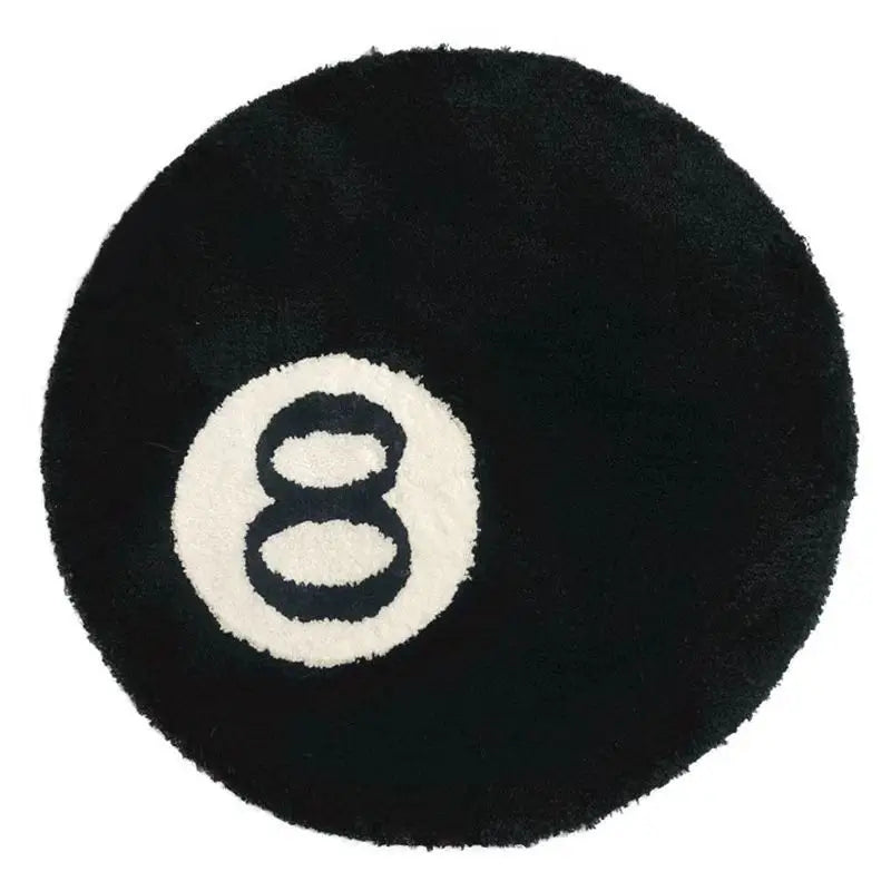 Tapete Decorativo Bola 8 – Antiderrapante e Aconchegante para Quarto ou Sala
