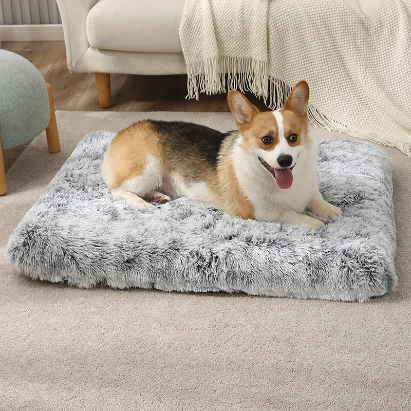 Cama Ortopédica de Pelúcia para Cães – Espuma de Memória, Impermeável e Lavável