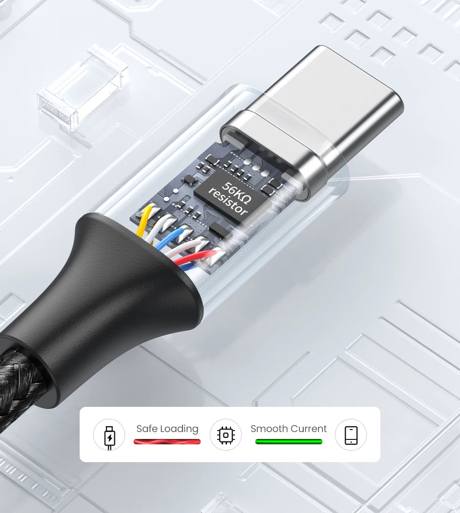 Cabo USB-C de Alta Velocidade UGREEN – Compatível com Xiaomi, Samsung e Apple