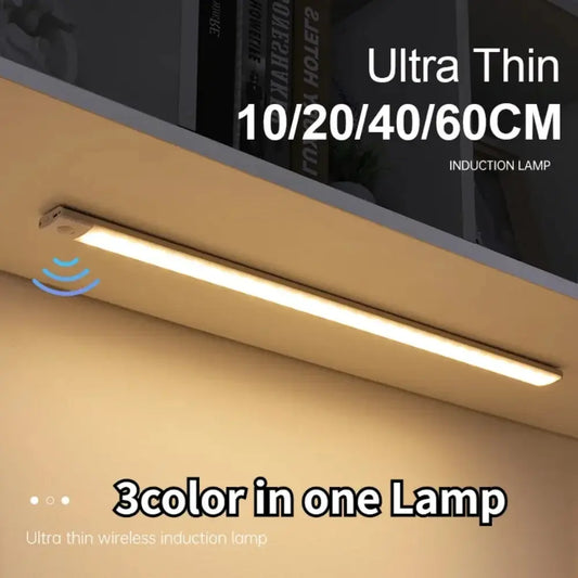 Luminária LED com Sensor de Movimento – Fina, Sem Fios e Recarregável para Armários e Ambientes Internos