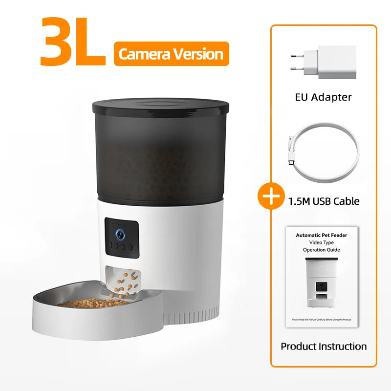 Comedouro Automático ROJECO com Câmera – Alimentação Inteligente para Gatos e Cães