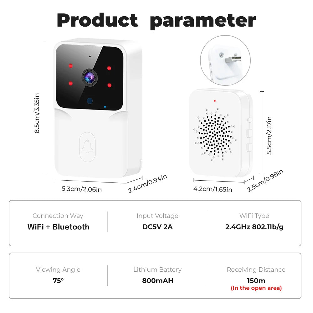 Campainha Inteligente com Câmera Wi-Fi e Vídeo HD – Segurança e Praticidade para Sua Casa!
