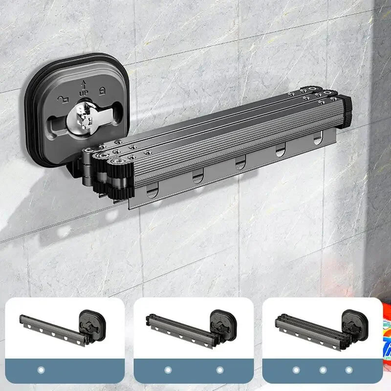 Varal Retrátil Dobrável para Roupas – Compacto, Montável na Parede e Ideal para Lavanderia