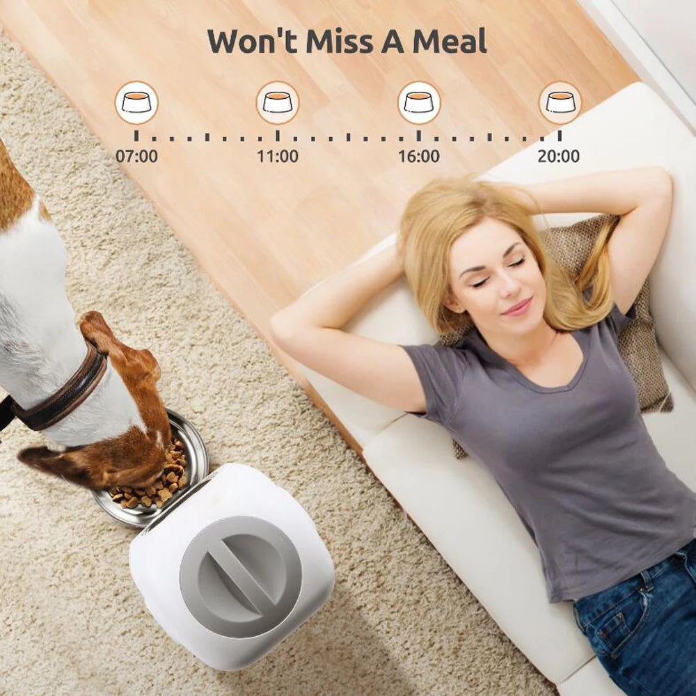 Comedouro Automático Inteligente para Pets 3,5L – Wi-Fi, Alimentação Lenta, Gravador de Voz e Programação para Gatos e Cães