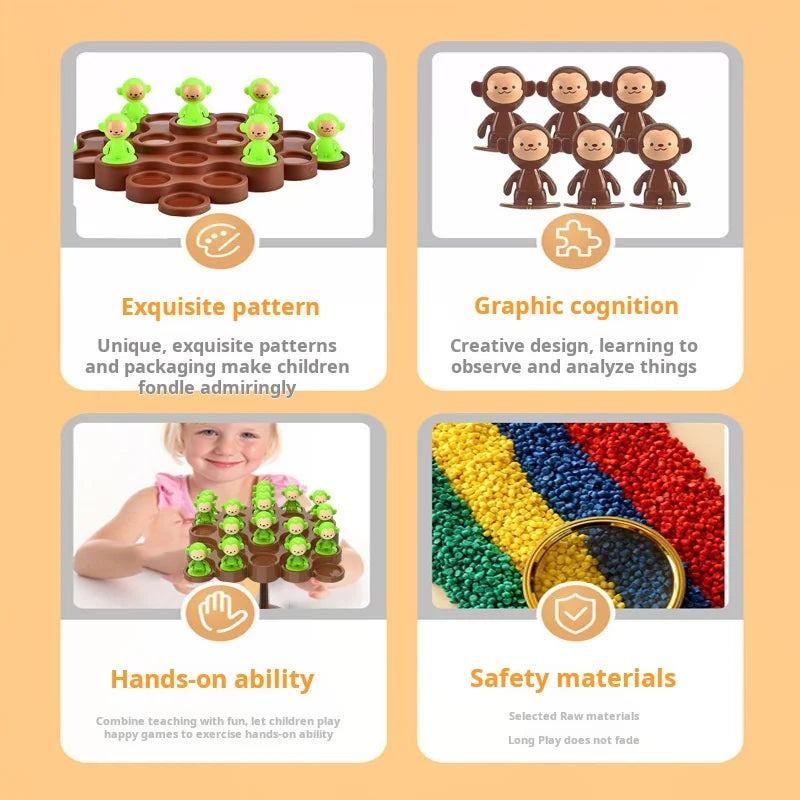Brinquedo Educacional Equilíbrio dos Macacos – Treinamento de Coordenação e Concentração