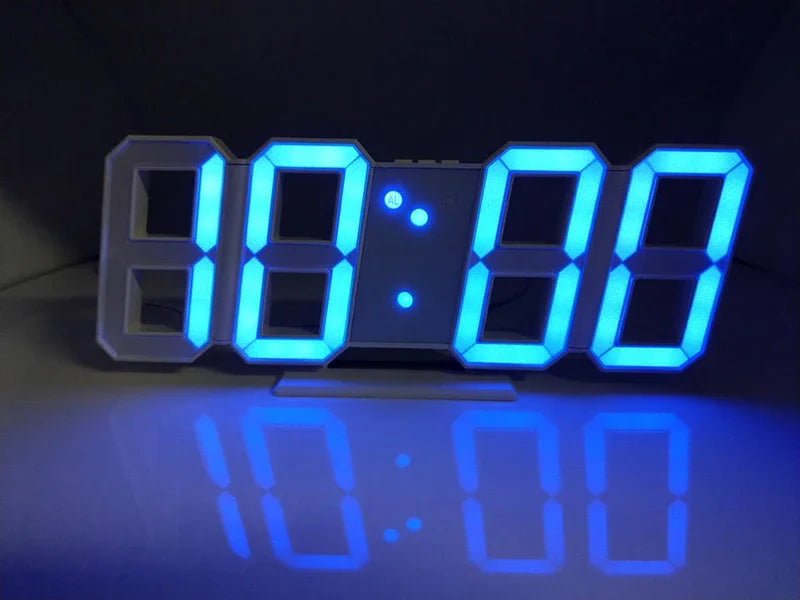Relógio Digital 3D LED – Display de Hora, Data e Temperatura para Casa, Cozinha e Escritório